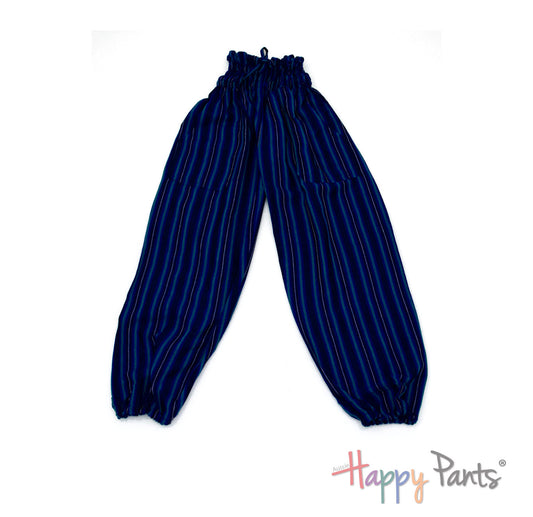 Blue Stripy Happy-Pants Parachute Bohemian - Youth Collection