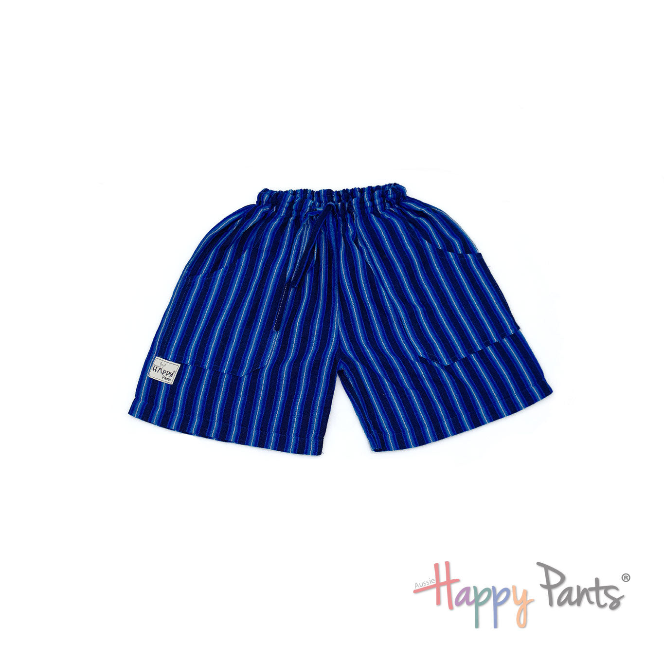 Blue Stripy Happy-Pants Shorts - Youth Collection