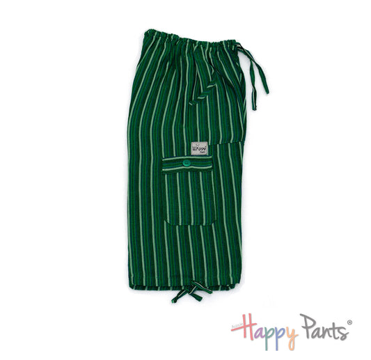 Green Stripy Happy-Pants Boardshorts - Youth Collection