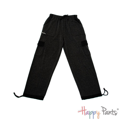 Herringbone Black Men Happy Pants