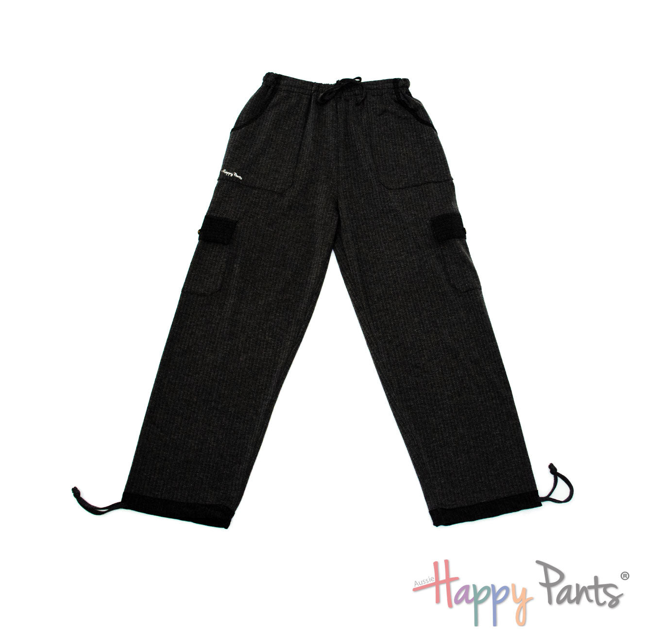 Herringbone Black Women Happy Pants