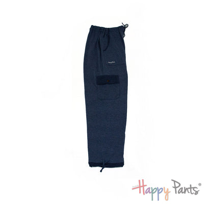 Herringbone Navy Women Happy Pants