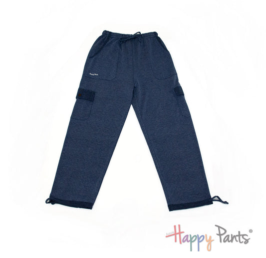 Herringbone Navy Men Happy Pants