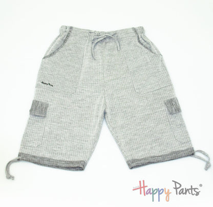 Herringbone White Women Long Shorts