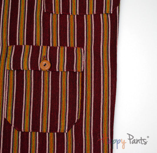 Maroon Stripy Happy-Pants - Youth Collection