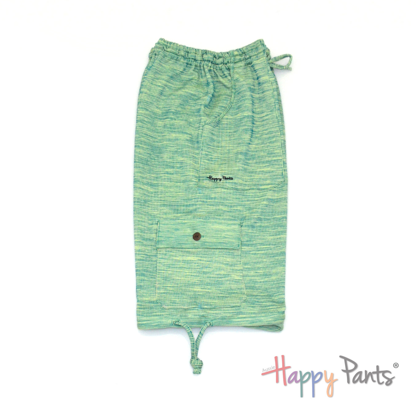 green Men’s shorts with elastic waist holiday pants resort wear Australia comfy cotton bordies