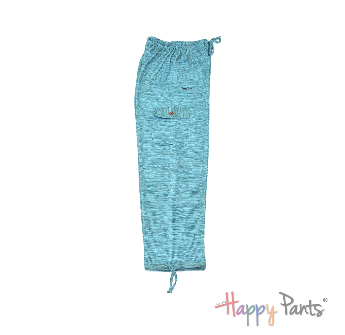 Blue Trousers for Men with elastic waist holiday pants resort wear Australia comfy cotton joggers