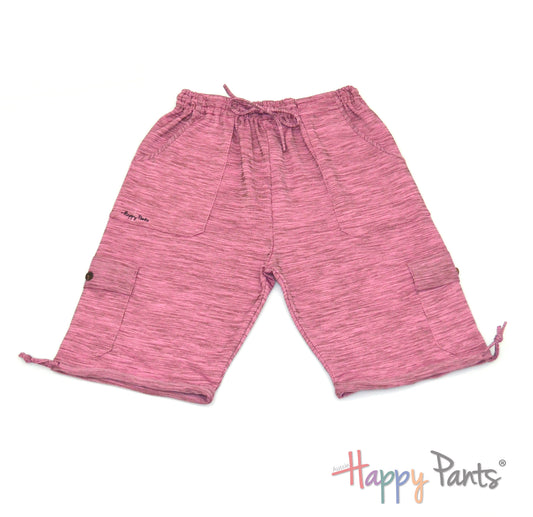 Purple Men shorts elastic waist summer Happy Pants fun and colourful clothes