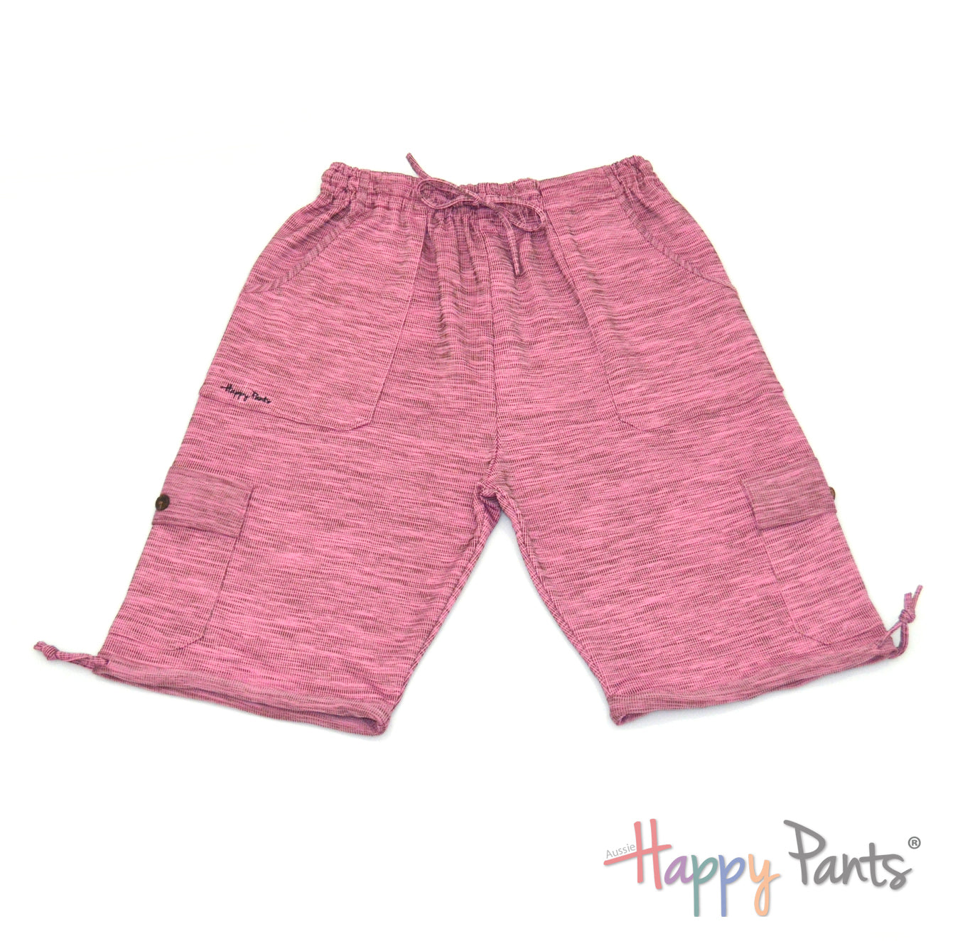 Ladies long shorts resort wear elastic waist shorts cotton Happy Pants