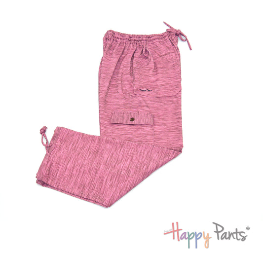 Purple Women pants elastic waist summer Happy Pants fun and colourful clothes