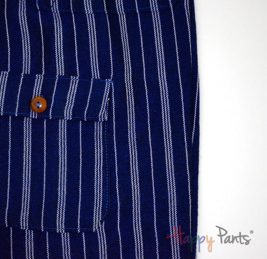 Navy Blue Stripy Happy-Pants - Youth Collection