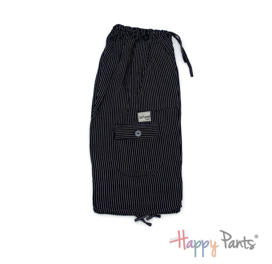 Navy Blue Stripy Happy-Pants Boardshorts - Youth Collection