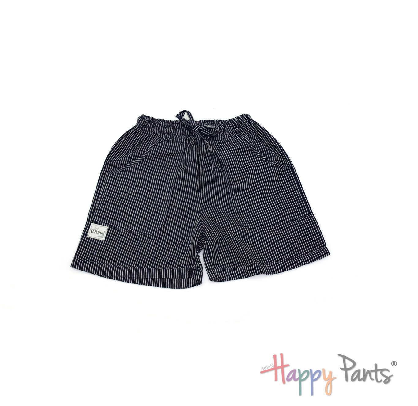 Navy Stripy Happy-Pants Shorts - Youth Collection