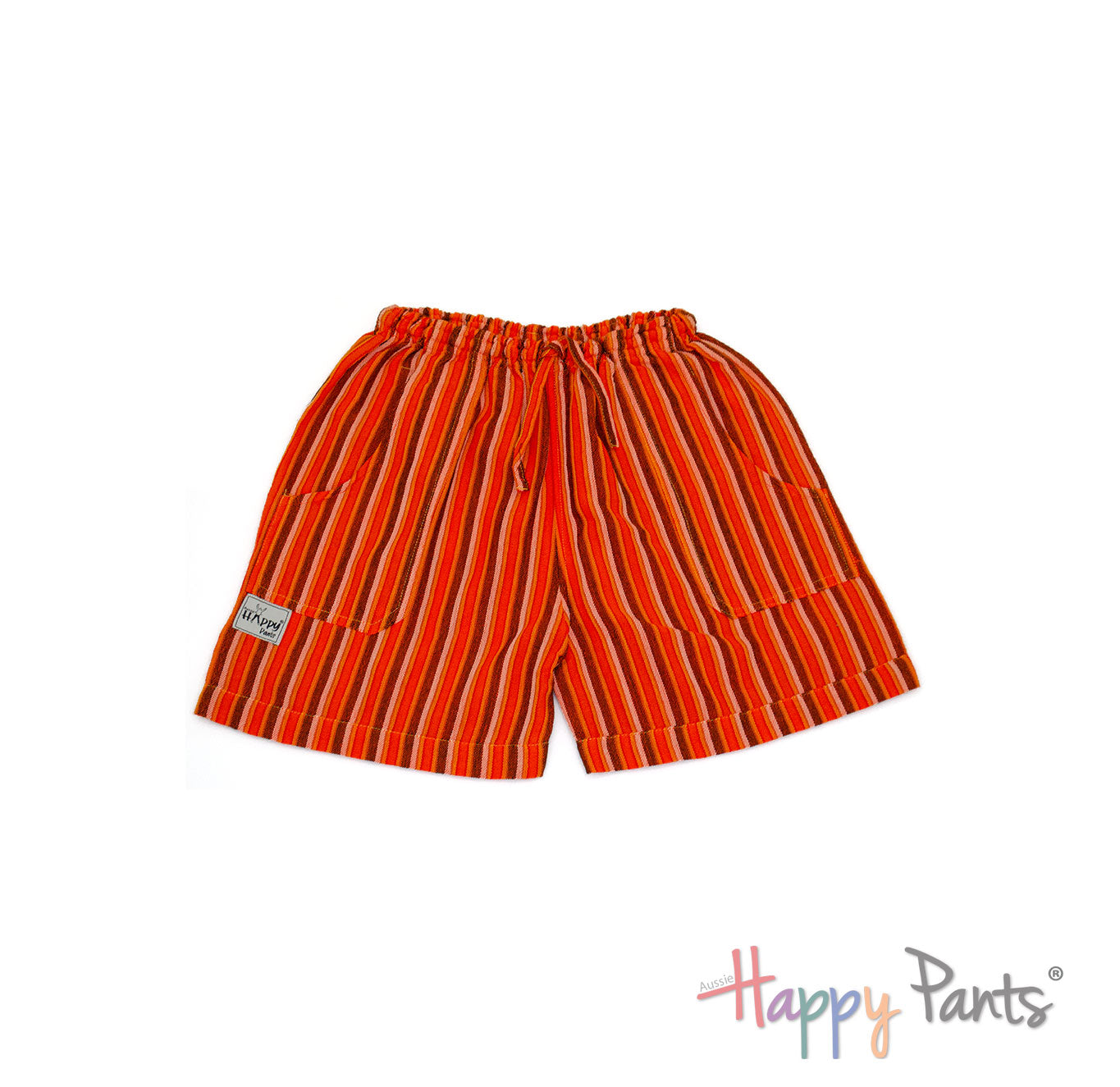 Orange Stripy Happy-Pants Shorts - Youth Collection
