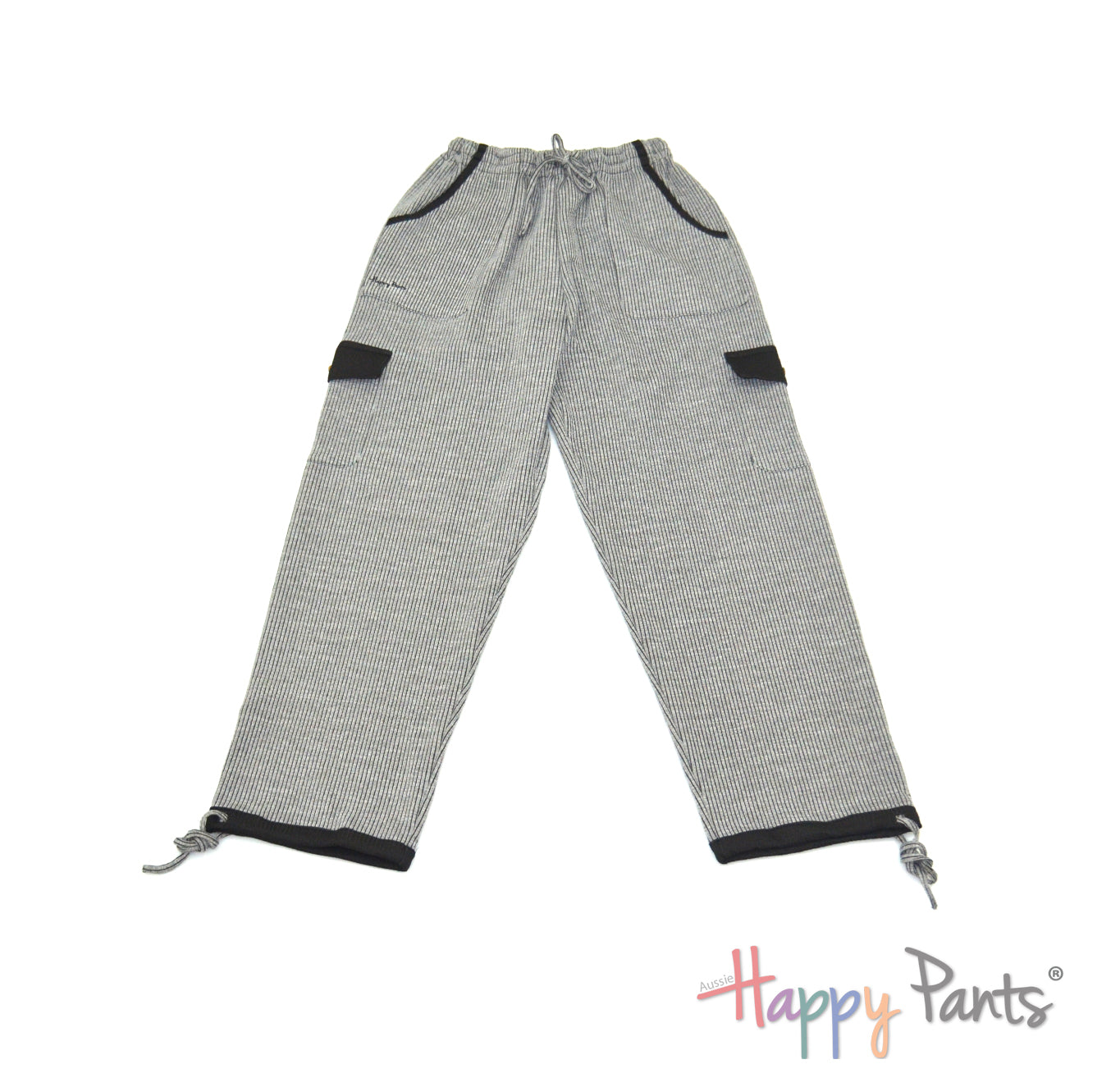 Gray and black Ladies cotton pants resort wear elastic waist jogger cotton Happy Pants