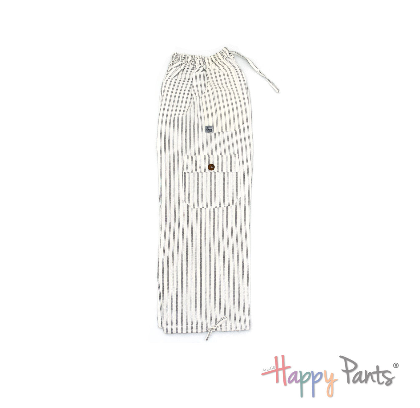 White Stripy Happy Pants - Youth Collection